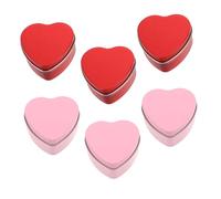 ERINGOGO 6piezas Heart Shaped Tin Boxes with Lid for Valentine's Day Wedding and Christmas Candy Containers for Jewelry Tea and Candles Elegant Packaging