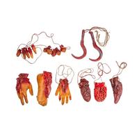 ERINGOGO 8 Piezas Colgantes de Fiesta de Halloween Partes del Cuerpo Humano Cortadas Terroríficas, Accesorio Novedad Dedo Cortado para Decoración de Casas Encantadas y Bromas