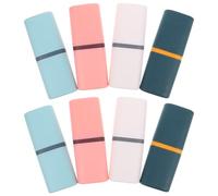 ERINGOGO 8 Piezas Estuche de Viaje para Cepillos de Dientes y Pasta Dental Vaso Portátil Diseño Compacto y Protector Antipolvo para Camping Escuela y Baño Colores Azul y Rosa