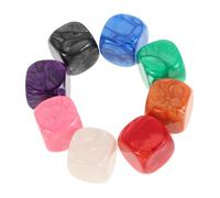 ERINGOGO 8piezas Dados Acrílicos Color Perla Redondos Sin Números Accesorios DIY para Mesa Matemáticas y Aprendizaje Educativo