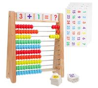 ERINGOGO Abaco De Madera para Niño Niña con Bolas Juguete Educativo De Matemáticas para y Realizar Operaciones Aritméticas Incluye Tarjetas Numéricas para Niño Niña De Preschool