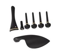 ERINGOGO Accesorios de Violín de Madera Ébano Incluye Mentonera Clavijas de Afinación Cordal y Botón Final Fácil Instalación para Principiantes y Profesionales
