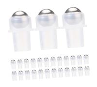 ERINGOGO Accesorios para Botellas Roll-on con Bola Transparente de Plástico y Acero Inoxidable de 16 Dientes, 30 Piezas Seguras, Pequeñas y Ligeras para Aceites Esenciales y Perfumes