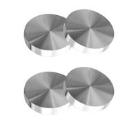 ERINGOGO Adaptador Pletina Aluminio Disco Circular de Aluminio Plateado para Tapas de Vidrio en Mesas de Té 4 Discos Gruesos para Oficina y Hotel