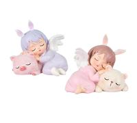 ERINGOGO Adorno para Tarta de Ángel Niña, Decoración para Pastel de Cumpleaños, Figura Decorativa para Fiestas, Material Ecológico Seguro, Paquete de 2 Unidades, Adecuado para Habitación