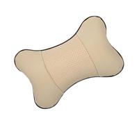 ERINGOGO Almohada Cuello de Coche Forma de Hueso, Cojín de Asiento de Algodón y Cuero Artificial, Color Beige, Soporte Ergonómico para Adultos, Uso en Viaje Casa, Accesorio Interior