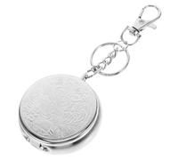 ERINGOGO Ashtray Mini Cenicero de Acero Inoxidable con Llavero Integrado, Portátil, Redondo y Reutilizable para Viaje y Uso en Exteriores