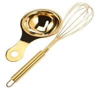 ERINGOGO Batidor de Huevos de Mano de Acero Inoxidable Dorado Separador de Huevos Set 2 Piezas para Cocina Doméstica Utensilios Creativos para Mezclar y Preparar Alimentos
