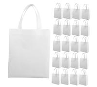 ERINGOGO Bolsa De Compra No Tejida Blanca 25x30x10 Cm Ligera Resistente Asa Cómoda para Hogar y Exteriores Obsequio Fiesta Pack De 30 Unidades