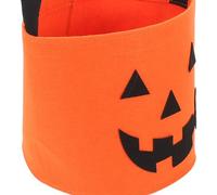 ERINGOGO Bolsas de Dulces Halloween 3 Piezas de Fieltro en Forma de Cubo de Calabaza Naranja para Bolsas Portátiles para Pedir Dulces y Regalos en Fiestas de Halloween