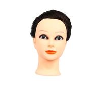 ERINGOGO Cabeza de Maniquí para Práctica con Cabello de Seda Resistente y Negro, Adecuado para Trenzas y Peinados, Superficie Lisa para Entrenamiento Profesional