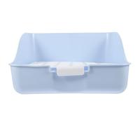ERINGOGO Caja de Arena para Conejos y Cobayas, Orinal de Mascotas Pequeñas en Esquina, Plástico Resistente Azul, Base Filtrante para Entrenamiento Higiénico en Interiores y Exteriores