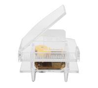 ERINGOGO Caja de Música de Piano Transparente de Cristal Adorno Decorativo de Escritorio Melodías Clásicas Diseño Compacto para Hogar y Festivales Pieza Musical Ornamental Elegante