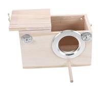 ERINGOGO Caja Nido Pequeña para Pájaros Madera Natural para Jaula Casa de Cría Espaciosa para Agapornis Periquitos Pinzones y Ninfas Accesorio Versátil para Aves Pequeñas