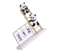 ERINGOGO Calendario de Escritorio Creativo Panda Calendario Perpetuo de Sobremesa con Decoración Retro para Hogar Oficina y Escuela Cambiable Manualmente y Reutilizable