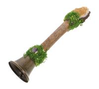 ERINGOGO Campana de Mano de Latón Mango de Madera y Cristal de Amatista Natural Pequeña Campana de Llamada para Rituales Decoración del Hogar y Suministros de Brujas Sonido Claro y