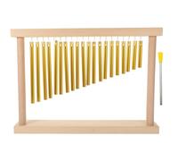 ERINGOGO Campanas de Viento de Latón Macizo con Base de Madera Tonos para Enseñanza y Acompañamiento Musical Seguro y Educativo Color Dorado