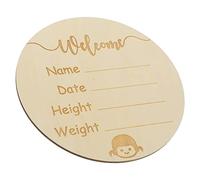 ERINGOGO Cartel Redondo De Madera Para Anuncio De Nacimiento De Letrero Personalizado De Bienvenida Para Recién Nacidos Decoración Única Para Fotos Recuerdos