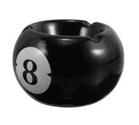 ERINGOGO Cenicero de Cerámica para Billar Estilo Retro, Cenicero Doméstico Portátil Diseño de Bola Negra 8, Bandeja Amplia para Cenizas, Adecuado para Hogar, Bares y Oficina
