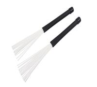 ERINGOGO Cepillos de Batería Retráctiles para Jazz de Negro y Palillos Telescópicos con Puntas de Nylon Flexibles para Bateristas Ligero y Equilibrado para Percusión