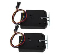 ERINGOGO Cerradura de control eléctrico para puertas y buzones, pack de 2 piezas negras de aleación de titanio, diseño moderno sin cable, adecuada para uso en hogares y lugares de trabajo