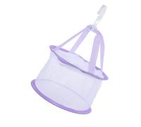 ERINGOGO Cesto Secado Colgante para Brochas y Esponjas de Maquillaje Malla Ligera con Tapa para Baño Almacenamiento Multifuncional para Ropa Interior y Pequeñas Prendas Unidad Morado