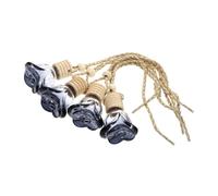 ERINGOGO Colgante de Perfume para Coche 4 Piezas Frascos de Vidrio Negros para Difusor Aromático Colgante para Espejo Retrovisor Aroma Fresco para Automóvil Accesorio Decorativo