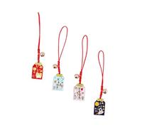 ERINGOGO Colgantes de Teléfono Móvil Auspiciosos 4 Piezas para Decoración de Bolsos y Llaveros, Accesorios Creativos para Móviles, Colores Variados, Tamaño Compacto, Diseño Tradicional