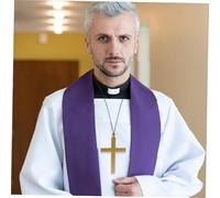 ERINGOGO Collar con Colgante de Cruz de Plástico Europeo para Mujeres y Hombres Accesorio Religioso Duradero para Sacerdotes y Misioneros Iglesias y Capillas