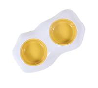 ERINGOGO Comedero y Bebedero para Mascotas Diseño Huevo Desmontable y Antideslizante para Gatos y Perros Cuenco Doble para Alimentación y Agua Apto para Colocar Esquina Fácil de Lavar