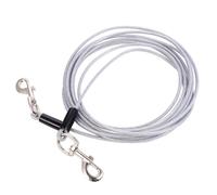 ERINGOGO Correa para Perro Doble Cabeza de Acero Resistente con Mango Ergonómico y Ganchos de Aluminio para Entrenamiento y Paseo al Aire