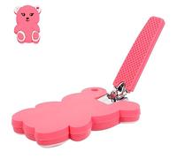 ERINGOGO Cortaúñas Ñiño Lima de Uñas de Silicona, Clip Manual para Recién Nacidos y Niños Pequeños, Diseño Oso Rosa, Seguro y Cómodo para Cuidado de Uñas Infantil, Adecuado para Padres