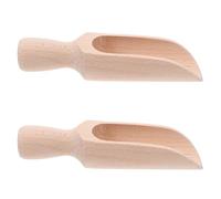 ERINGOGO Cucharas Medidoras de Madera de Haya 2 Unidades Tamaño Grande para Azúcar de Baño y Especias Utensilios de Cocina Naturales para Uso Diario y Almacenamiento en Tarros