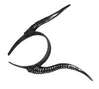 ERINGOGO Diadema de Astas de Alce Negra para Halloween Aro de Pelo Elástico Cuernos de Oveja Accesorio Ligero para Disfraces Fiestas y Cosplay Talla Única para Adultos