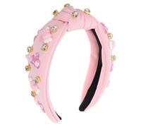 ERINGOGO Diadema Enjoyada Cabello en Forma de Corazón Rosa Accesorio Alas y Letras para San Valentín Diadema Ancha Romántica para Fiesta y Obsequio Mujer