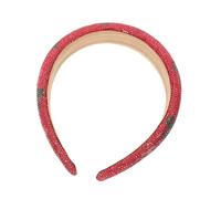 ERINGOGO Diadema Navideña Ancha Acolchada con Cristales y Rhinestones Banda de Pelo con Diseño Barroco y Lazo Antideslizante y Cómoda para Fiesta Navidad y Uso Diario