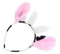 ERINGOGO Diadema Orejas de Vaca Blancas Realistas Diadema Elástica de Tela Suave para Mujer y Niñas Accesorio para Cosplay Fiestas Temáticas y Halloween