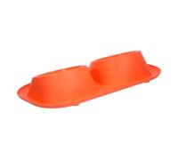 ERINGOGO Elevated Double Cat Food Bowl with Nonslip Base and Stand No Spill Plastic Feeder For Small Pets Indoor Outdoor Use