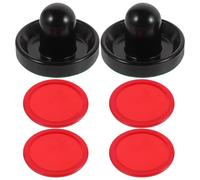 ERINGOGO Empujadores de Hockey de Aire 96Mm Azul Oscuro Discos de Plástico 64Mm Rojos 6 Piezas para Mesa de Hockey de Aire Accesorios de Repuesto para Juego Familiar