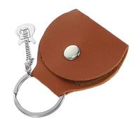 ERINGOGO Escoja la Bolsa de Almacenamiento Guitar púas Titular Música Divertido Cabestrillo portátil Mini Estuche para púas Recoger Titular Llavero Titular de la púa Metal Marrón