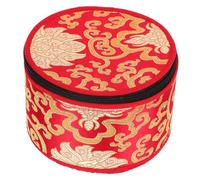 ERINGOGO Estuche para Cuenco Tibetano de Algodón Cierre de Cremallera y Bordado Hecho a Mano, Bolsa Delicada y Resistente para Almacenamiento y Meditación Budista