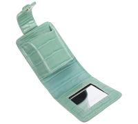 ERINGOGO Estuche Portátil para Lápiz Labial y Maquillaje Pequeño, Color Verde con Textura Crocodilo, con Espejo Integrado, para Mujer, Uso Diario y Viaje, Bolso Compacto De Cosméticos