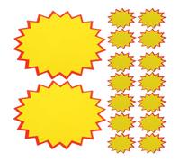 ERINGOGO Etiquetas de Precio Borrables en Forma de Explosión Paquete de 300 Piezas 100 de 5X7 CM y 200 de 8X11 CM Papel Blanco Resistente para Supermercados Garajes y Señalización