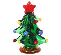 ERINGOGO Figurita Árbol Navidad de Vidrio Pequeño Decorativo Adorno de Mesa Festivo para Interior de Coche Elegante Mini Árbol Navideño para Decoración Navideña