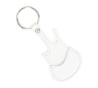 ERINGOGO Funda De Almacenamiento Portátil para Plectros De Guitarra y Ukelele Diseño De y Gancho Bolsa De Plectrum PU Color Blanco