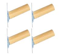ERINGOGO Ganchos de Madera Maciza Adhesivos 2x6 Cm, Naturales de Haya, sin Taladro, para Toallas y Sombreros, Decoración Hogar, 4 Piezas