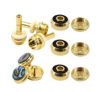ERINGOGO Hebillas Metálicas Doradas para Botones de Pistón Trompeta, Juego de 12 Piezas Pequeñas, Accesorios para Instrumentos Musicales de Latón, Repuesto para Válvulas, Uso Profesional