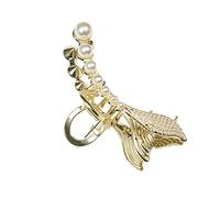 ERINGOGO Horquilla de Perla Delicada Pinza de Estilo Pez Elegante Perlas para Cabello Femenino Accesorio para Peinados de Fiesta