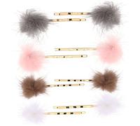 ERINGOGO Horquillas Decorativas Pelo Pompón 4 Pcs Horquillas Metálicas para Mujer y Niña Accesorios Cabello Fijación para Bodas y Fiestas