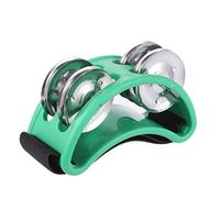 ERINGOGO Instrumento Musical de Percusión Foot Tambourine con Campanas Metálicas Jingle Bells Verde Diseño Compacto y Correa para Sesiones Acústicas y Jam Sessions